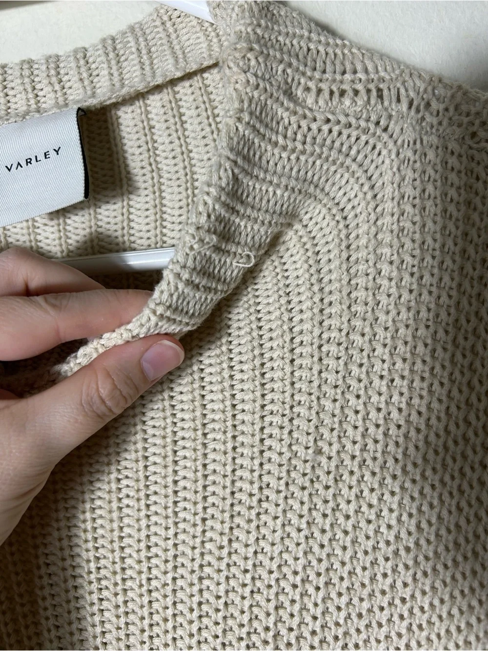 Varley darwell mockneck sweater true knit mirage zipper details womens L cotton